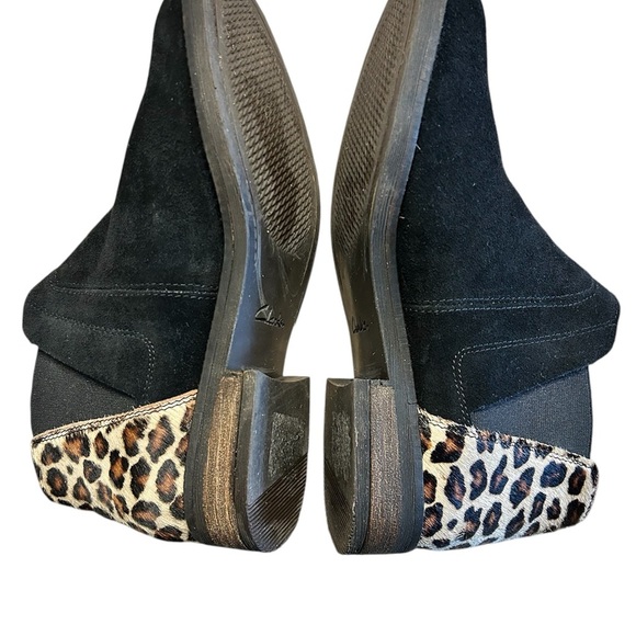 Clark’s Demi Beat Leopard and black suede ankle boots SZ 7 - Picture 5 of 6